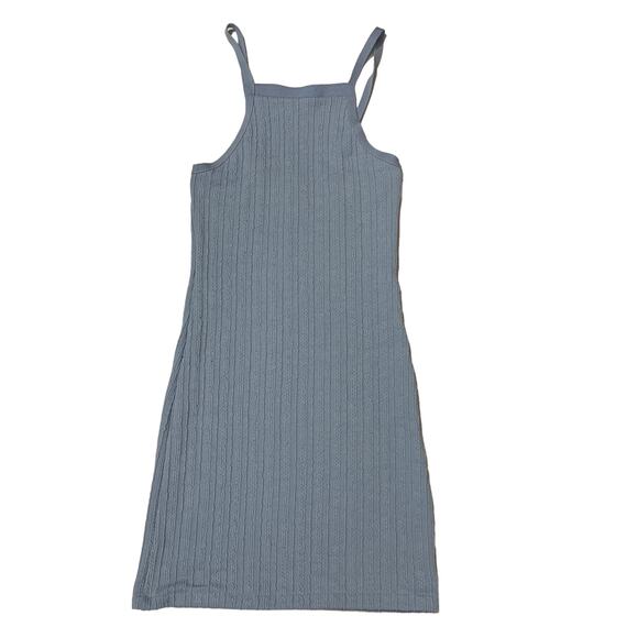 Zara Cable Weave Straight Neck Dress - Blue - Medium - Picture 7 of 9